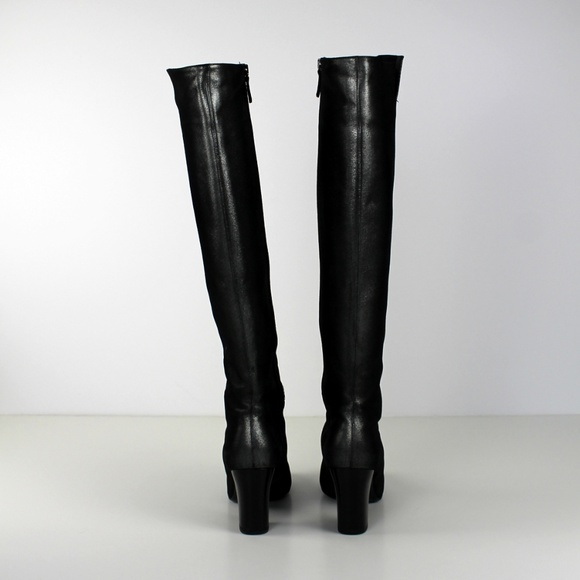 Chanel Dark Silver Tall Leather Boots. 40 EUR - Picture 5 of 8